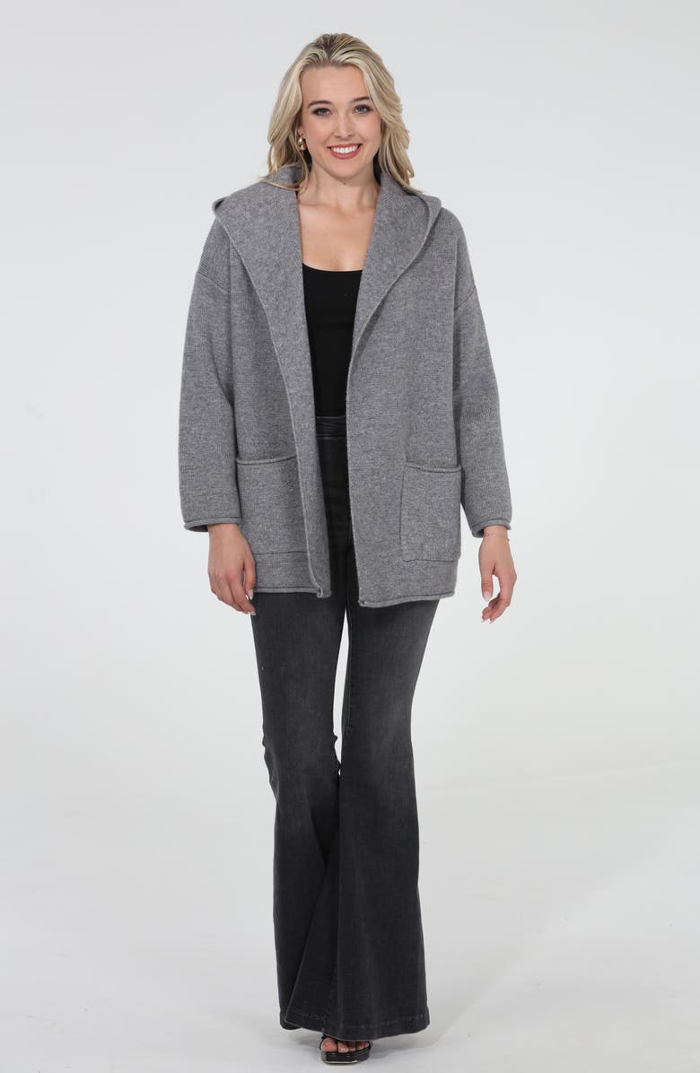 RAIN AND ROSE Hooded Coatigan, Alternate, color, Grey