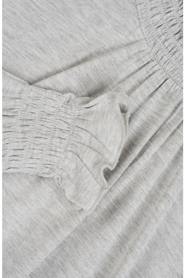 Smock Detail Long Sleeve Top, Alternate, color, HEATHER GREY