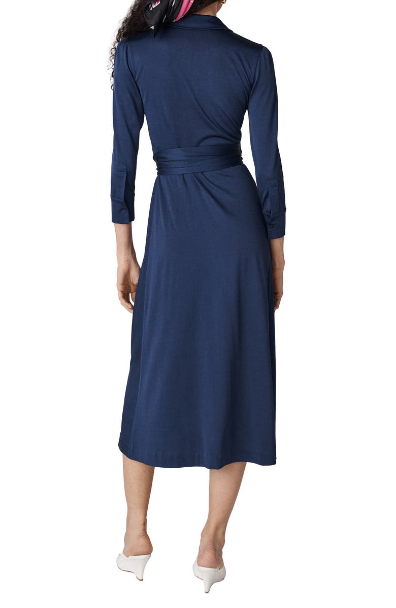 DVF Sana Two Wrap Shirtdress, Alternate, color, Classic Navy