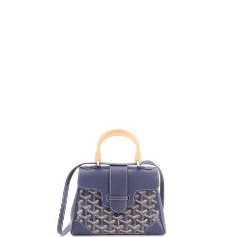 Saigon Top Handle Bag Coated Canvas with Leather Mini
