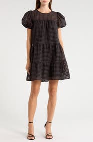SUGARLIPS Darling Nest Tiered Cotton Blend Organza Minidress