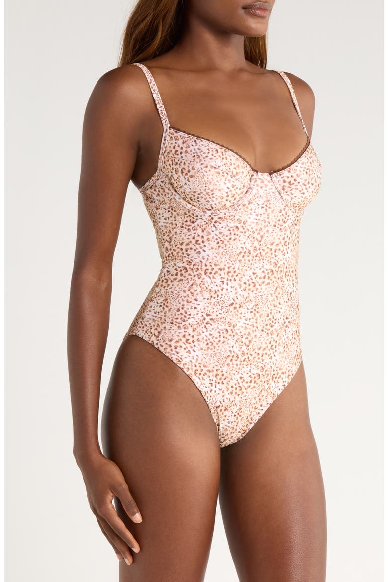 Decorative Underwire One-Piece Swimsuit, Alternate, color, WILD SKIES