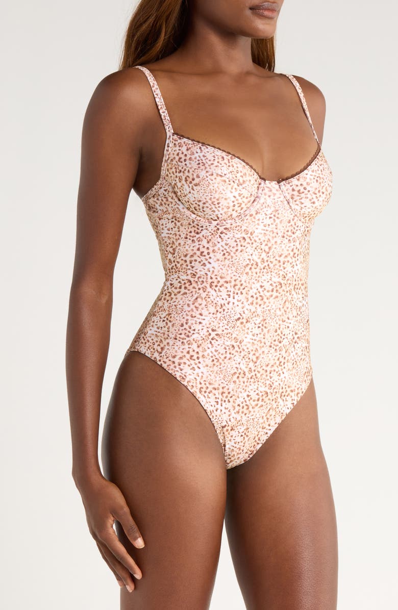 Kulani Kinis Decorative Underwire One-Piece Swimsuit, Alternate, color, Wild Skies