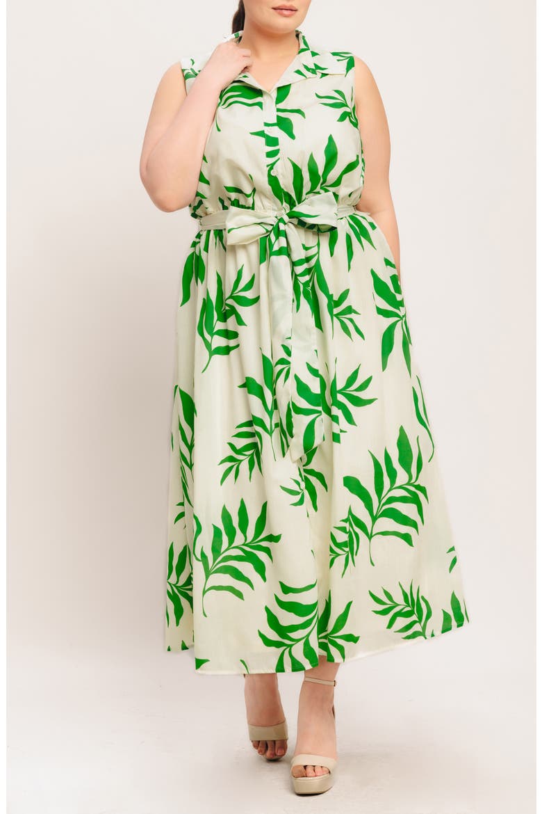 Tie Waist Shirtdress, Alternate, color, IVORY GREEN