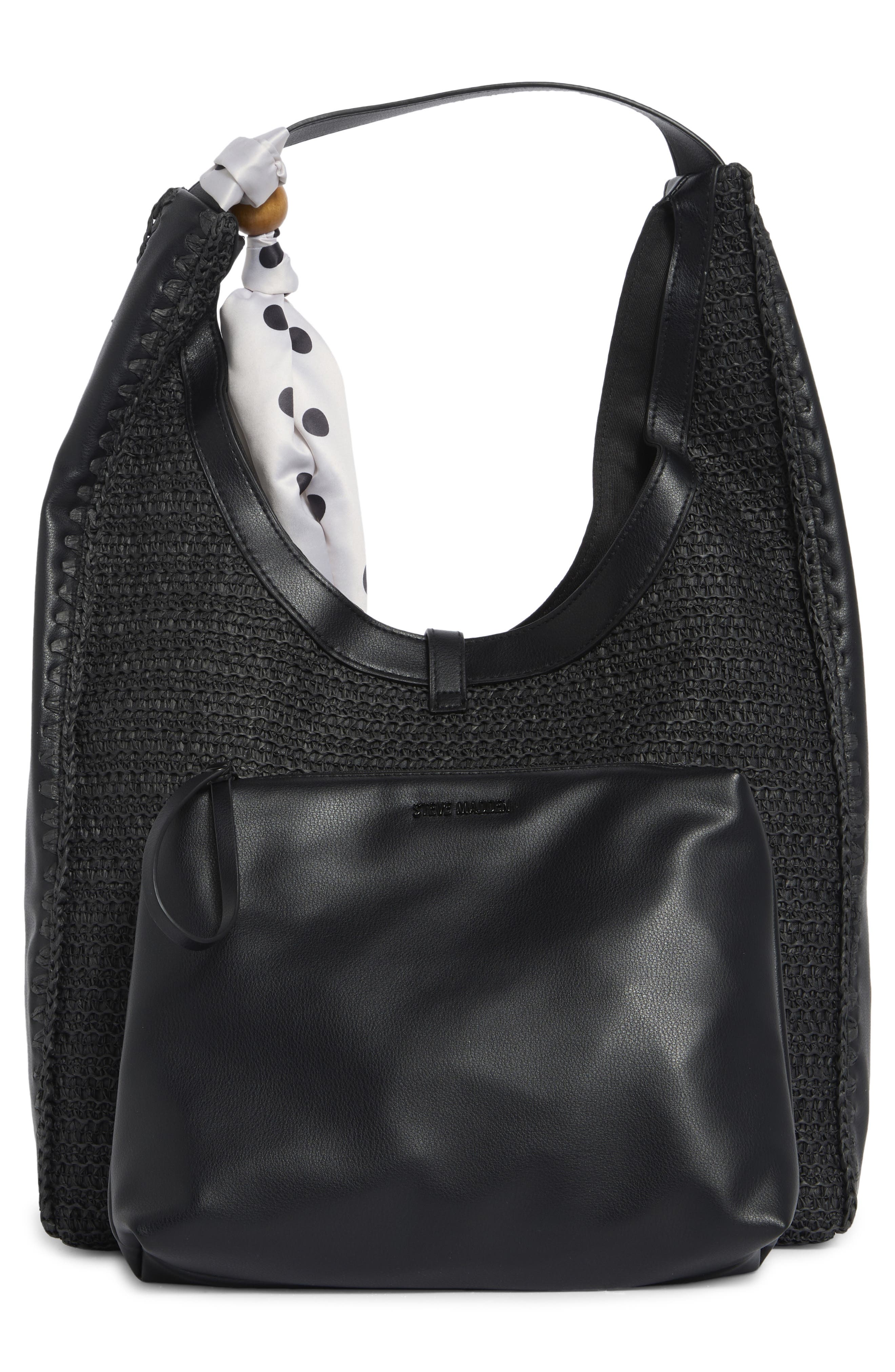 Steve Madden Bfreya Hobo Bag, Alternate, color, Black/ Black