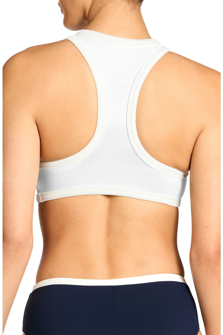 Jacqui Stripe Racerback Bikini Top, Alternate, color, NAVY/ GRASS/ CREAM