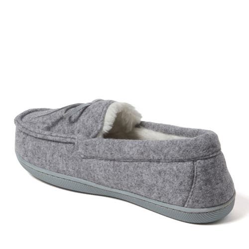 Shop Dearfoams Hayes Soft Knit Moccasin Slipper In Light Heather Grey