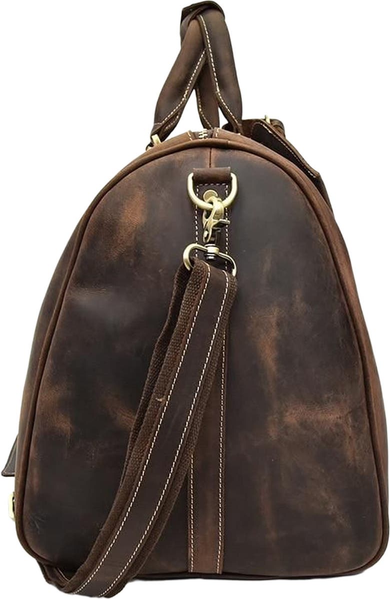 STEEL HORSE LEATHER The Bjarke Weekender | Handcrafted Leather Duffle Bag, Alternate, color, Brown