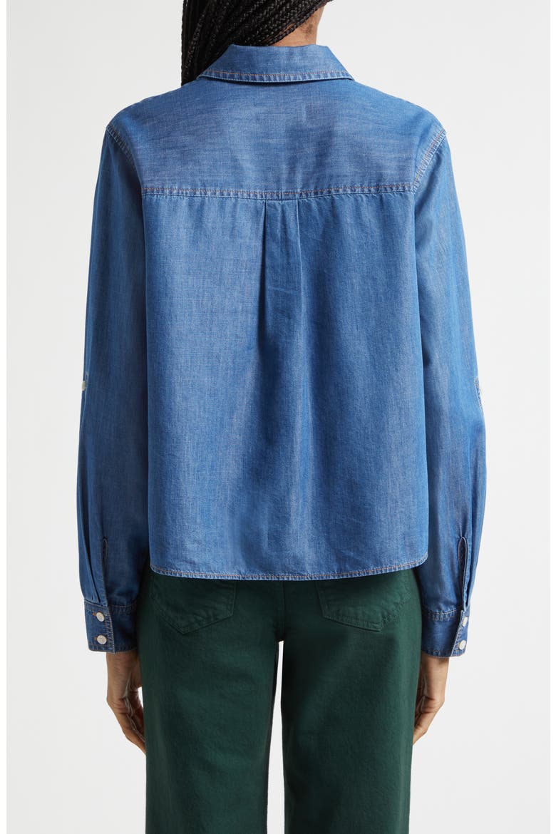 Catriona Cotton Blend Button-Up Shirt, Alternate, color, RIVER WIND