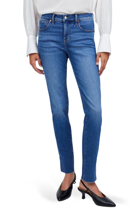 Raw Hem Mid Rise Stovepipe Jeans (Harsdale)