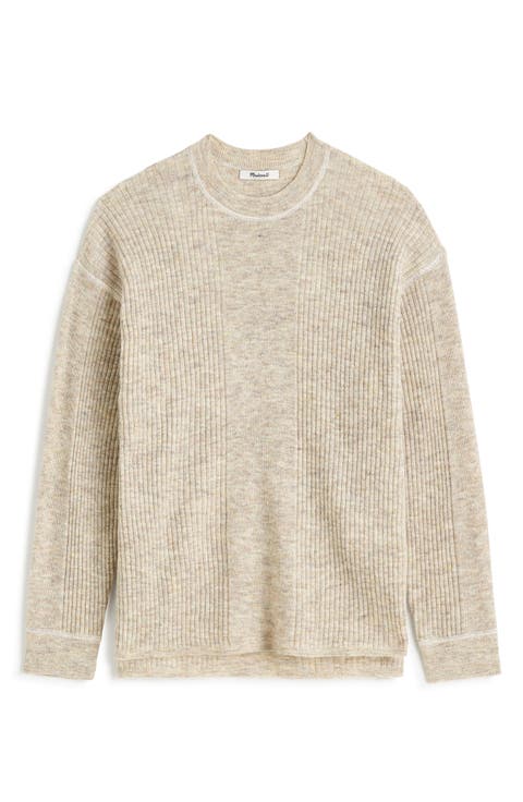 Crewneck Alpaca Blend Rib Sweater