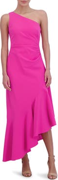 Eliza J One-Shoulder Midi Cocktail Dress