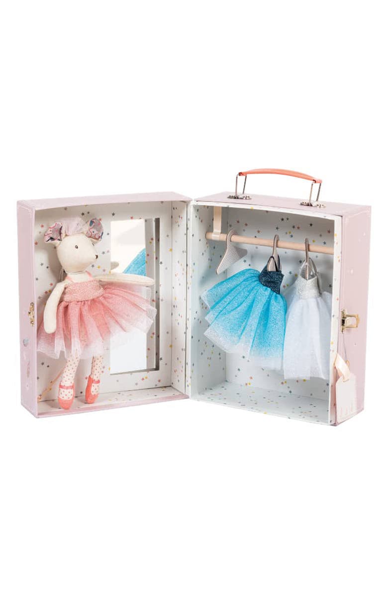 Speedy Monkey Ballerina Mouse Wardrobe Suitcase & Doll, Main, color, 