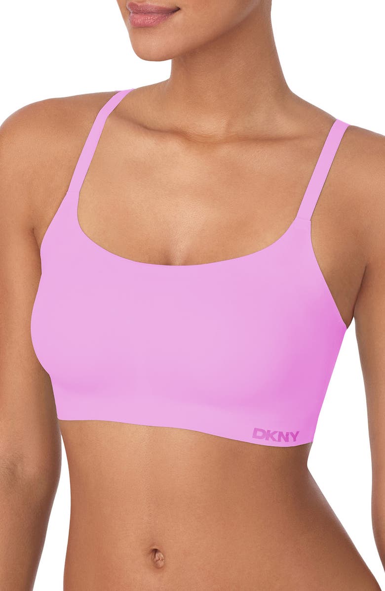 DKNY 2-Pack Laser Cut Scoop Bralettes, Alternate, color, Sand/ Orchid