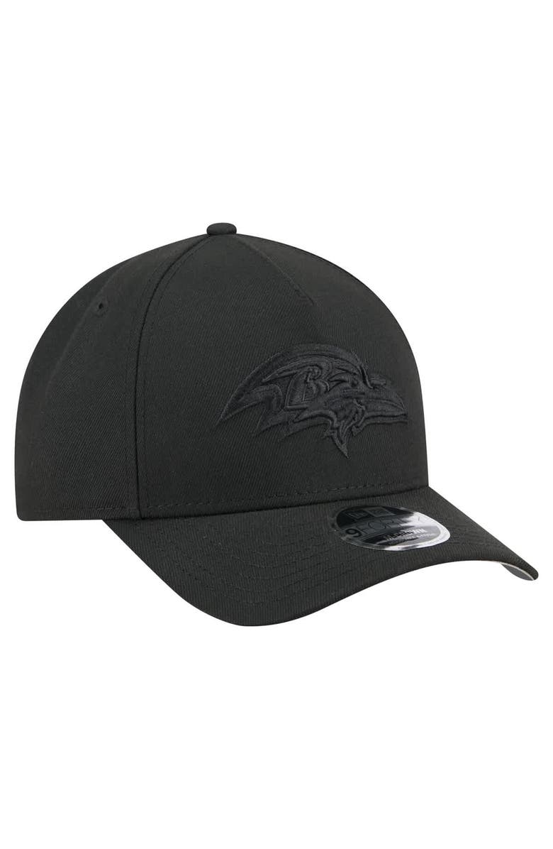 New Era Men's New Era Black Baltimore Ravens Team Collection 9FORTY M-Crown A-Frame Adjustable Hat, Alternate, color,