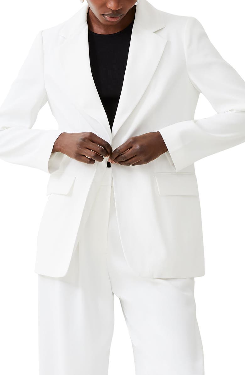 French Connection Harrie One-Button Blazer, Main, color, Summer White