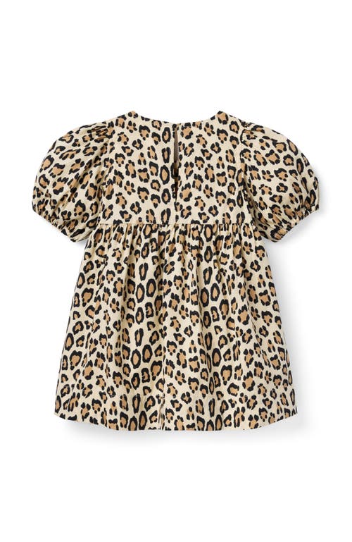 Janie And Jack The Leopard Bow Dress In Brown