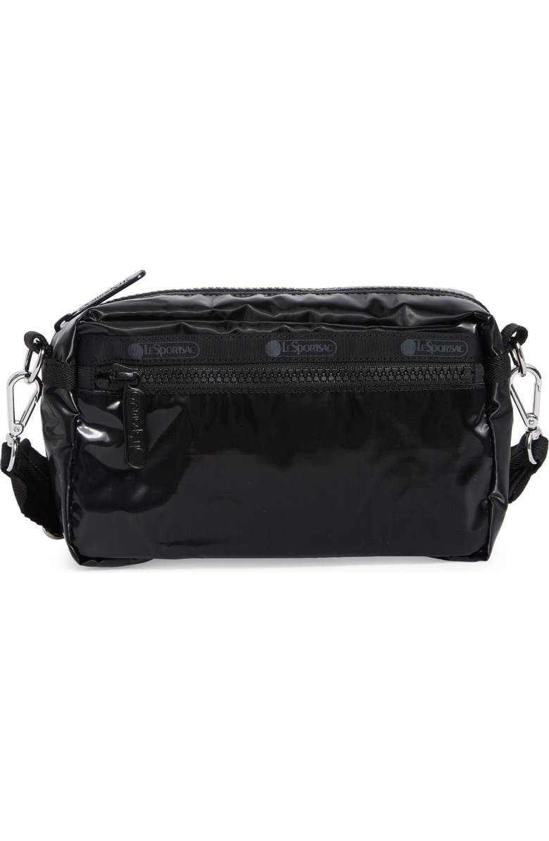 LeSportsac East/West Phone Crossbody Bag, Main, color, Black Shine