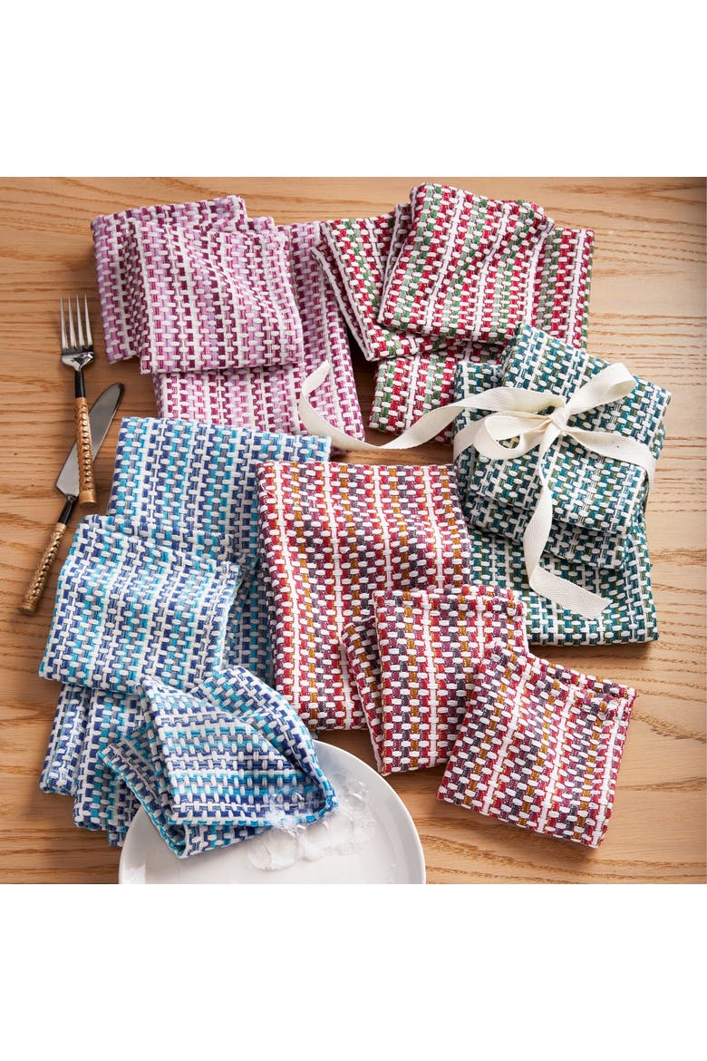 Variegated Harvest Cotton Dishtowel and Cloth Set Multi-Color, Alternate, color, Purple