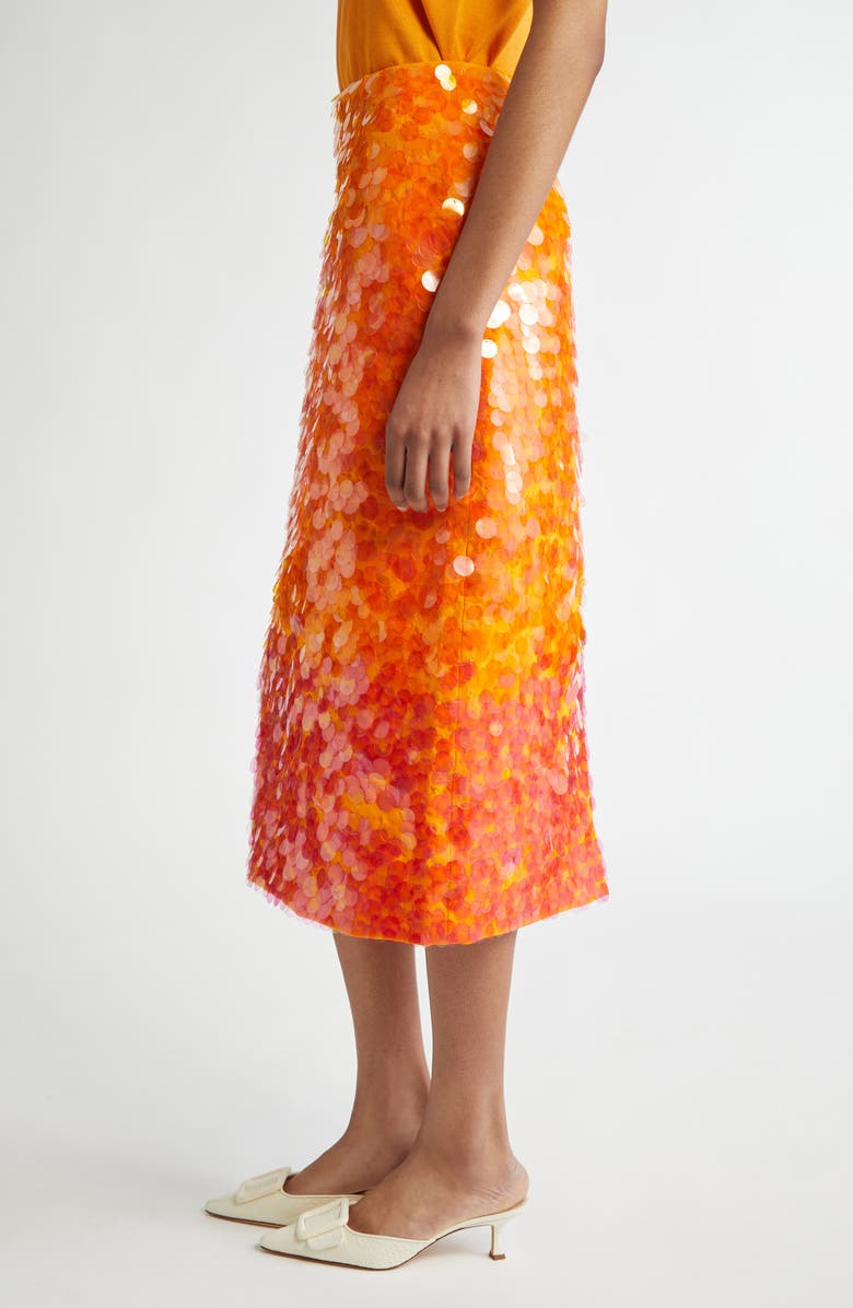 Carolina Herrera Ombré Paillette Skirt, Alternate, color, 
