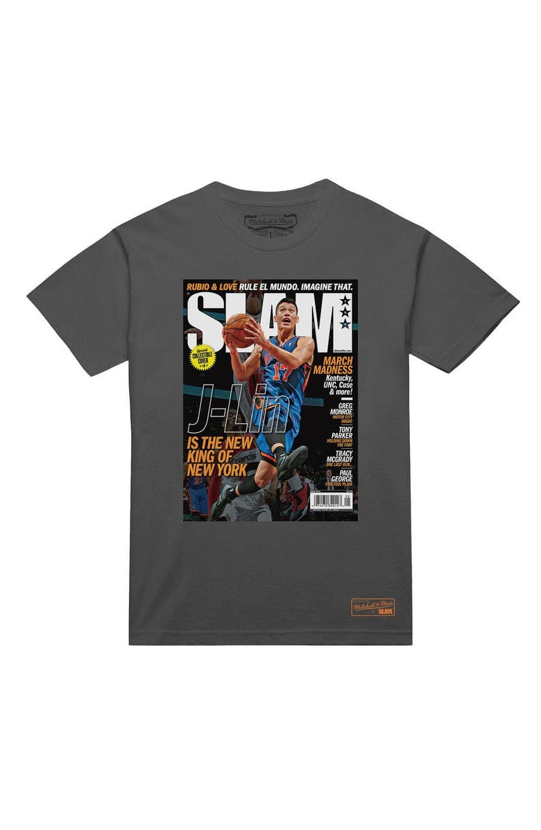 Mitchell & Ness Men's Mitchell & Ness Jeremy Lin Gray New York Knicks NBA Slam Cover T-Shirt, Alternate, color, Gray