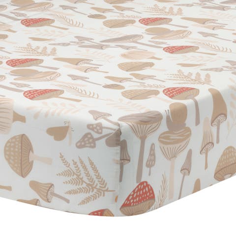 Mushroom Meadow Organic Cotton Fitted Crib Sheet