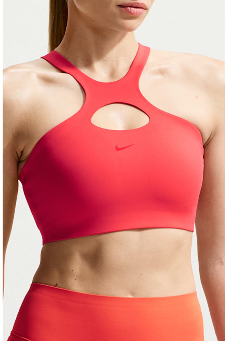 Universa Cutout Sports Bra, Main, color, LIGHT CRIMSON/ UNIVERSITY RED