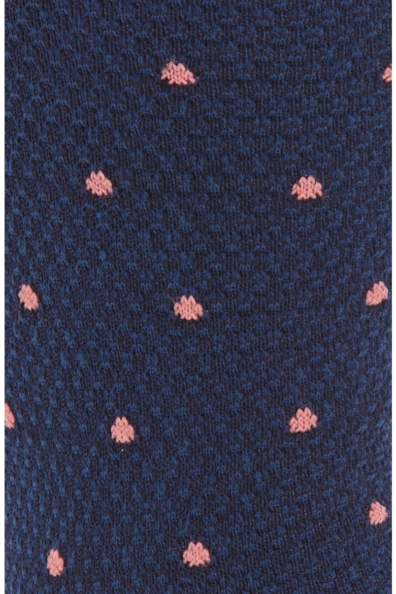 Naven Polka Dot Cotton Blend Dress Socks, Alternate, color, NAVY