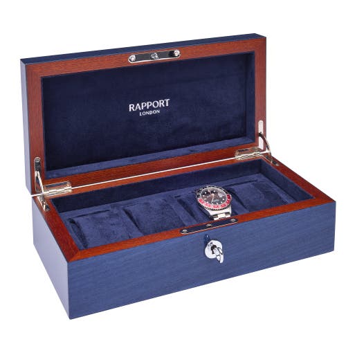 Rapport London Heritage Four Watch Box In Blue
