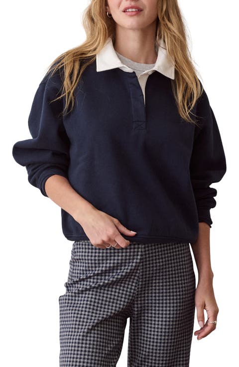 Cloud 9 Cotton Blend Fleece Polo Sweatshirt