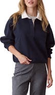 Marine Layer Cloud 9 Cotton Blend Fleece Polo Sweatshirt