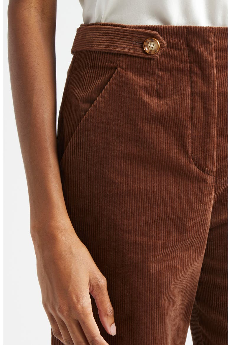 Brynleigh Crop Stretch Cotton Corduroy Pants, Alternate, color, DARK COCOA