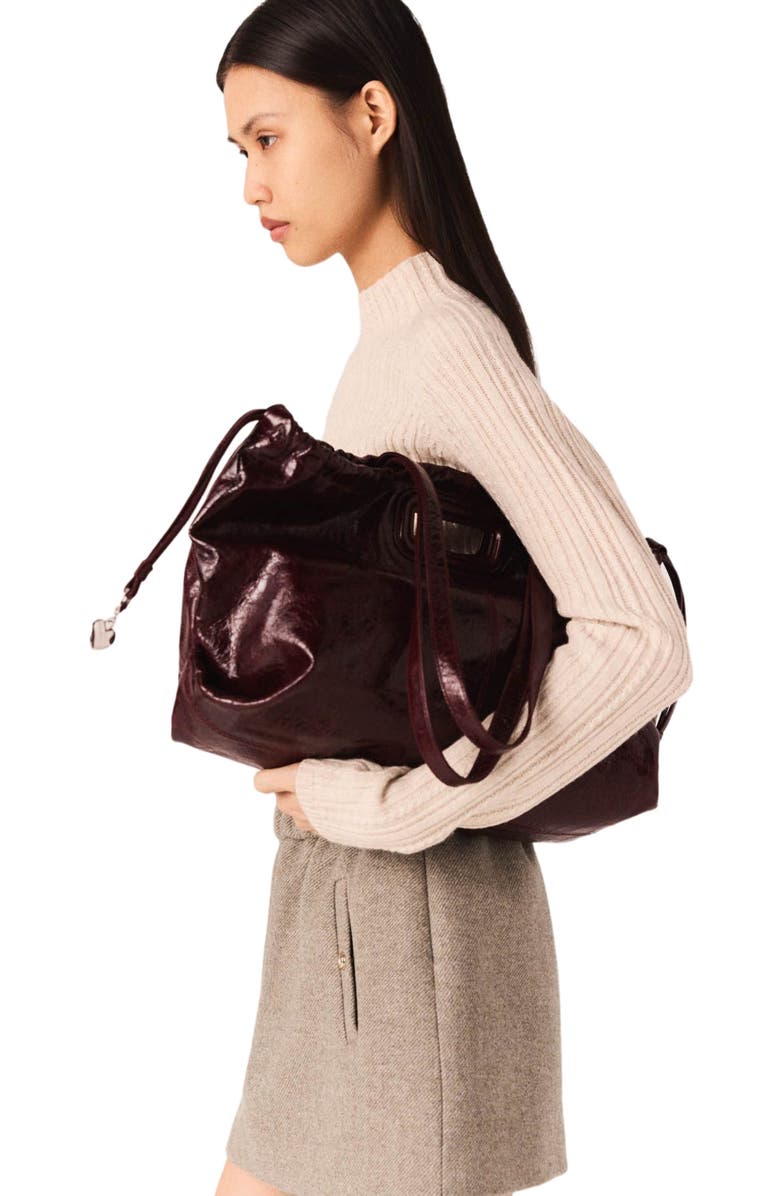 maje Cable-knit crop sweater, Alternate, color, Beige