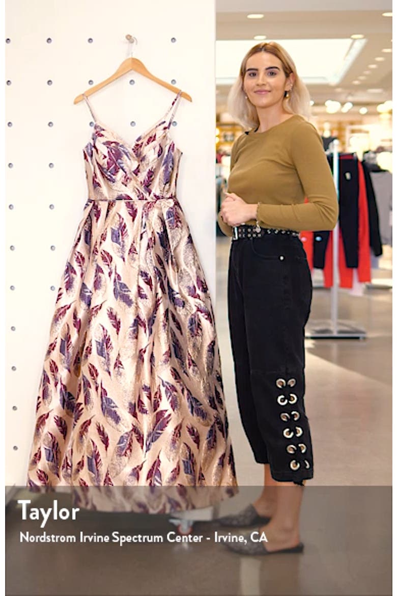 Feather Brocade A-Line Gown video