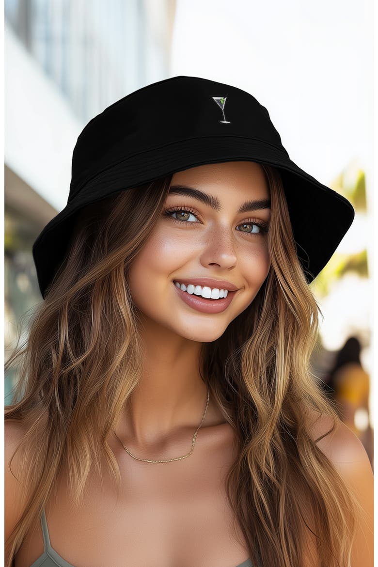 Martini Bucket Hat, Alternate, color, Black