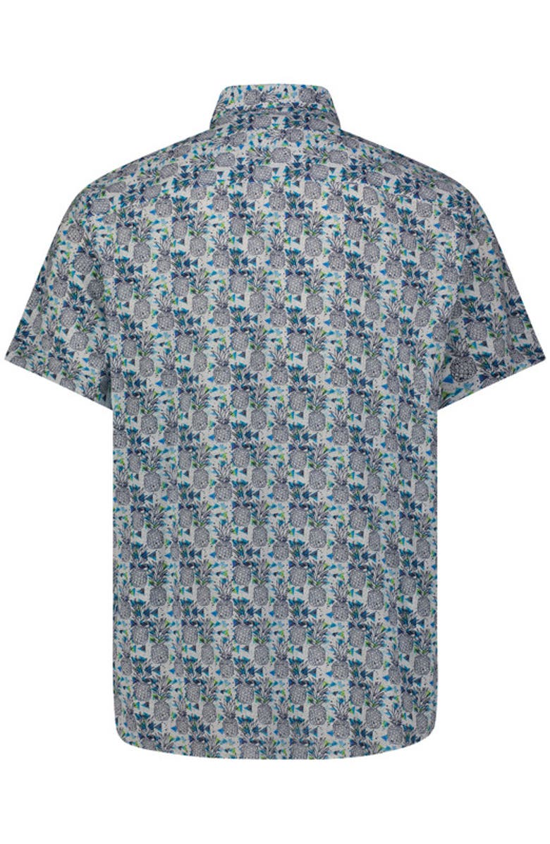 Luchiano Visconti Pineapple Print Short Sleeve Shirt, Alternate, color, 