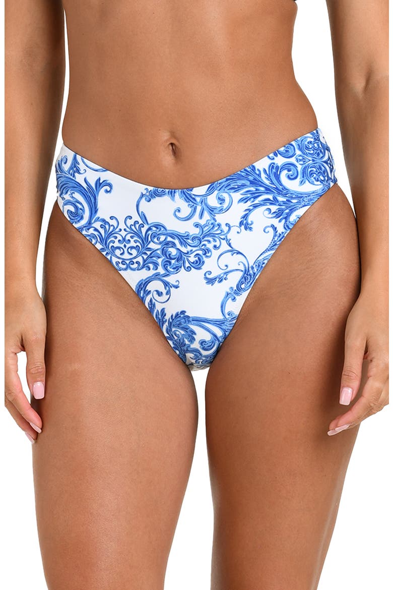 Gianna Baroque Brazil Bikini Bottoms, Main, color, BLUE
