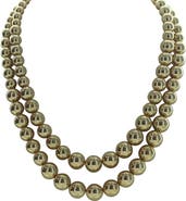 OLIVIA WELLES 14K Gold Plated Double Strand Beaded Necklace