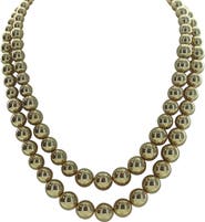 OLIVIA WELLES 14K Gold Plated Double Strand Beaded Necklace