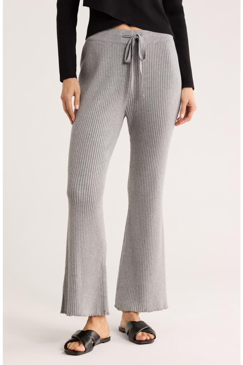 Ribbed Pull-On Sweater Pants, Main, color, GREY