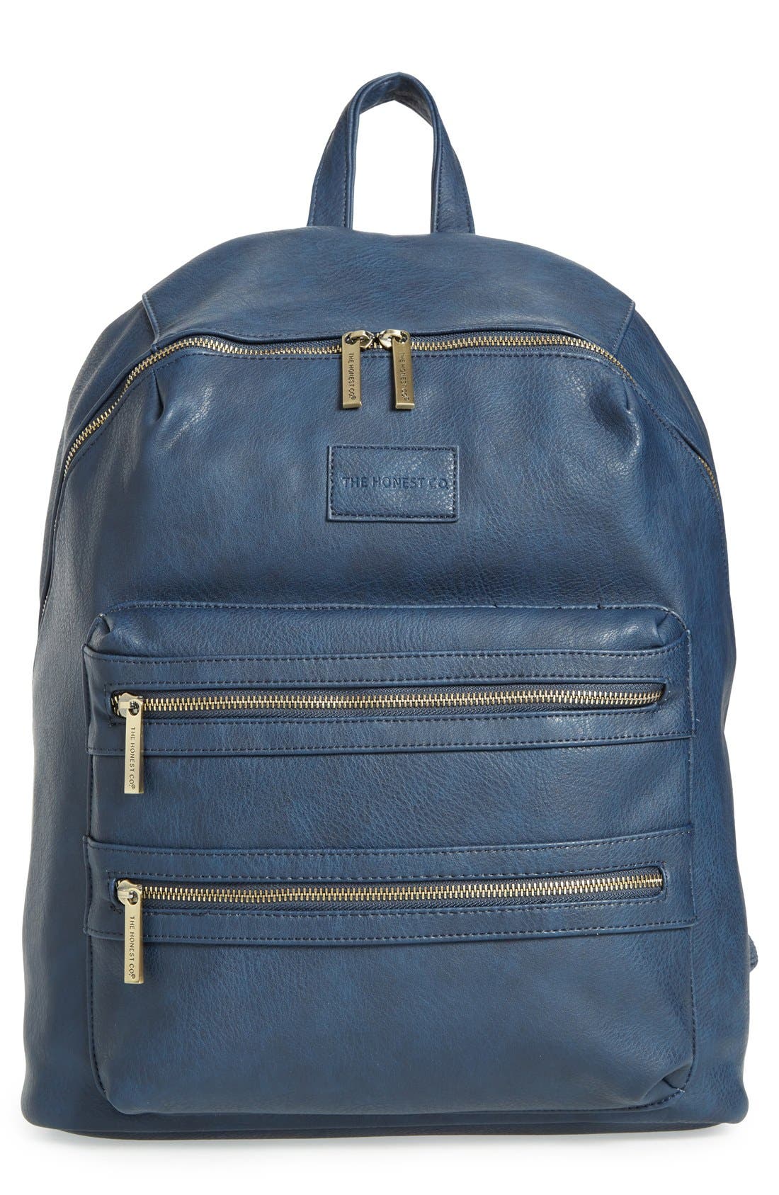 The Honest Company 'City' Faux Leather Diaper Backpack, Main, color, 