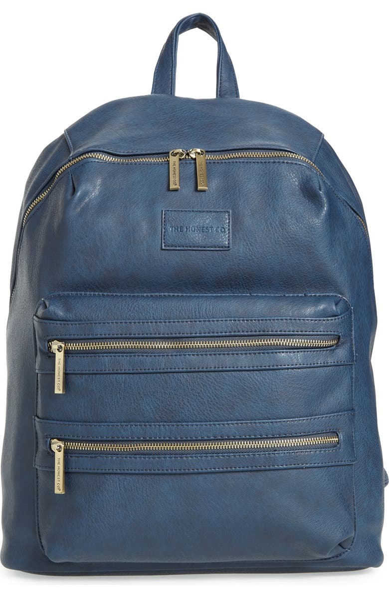 The Honest Company 'City' Faux Leather Diaper Backpack, Main, color,