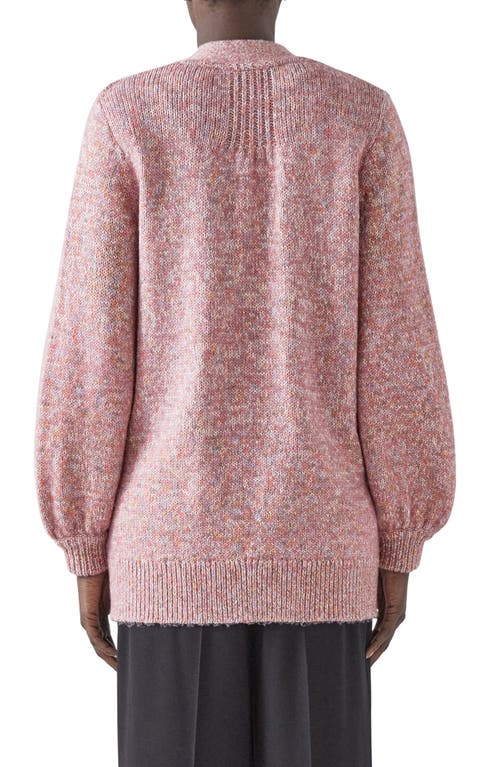 Lk Bennett Rosy Mélange Cotton Blend Cardigan In Pink