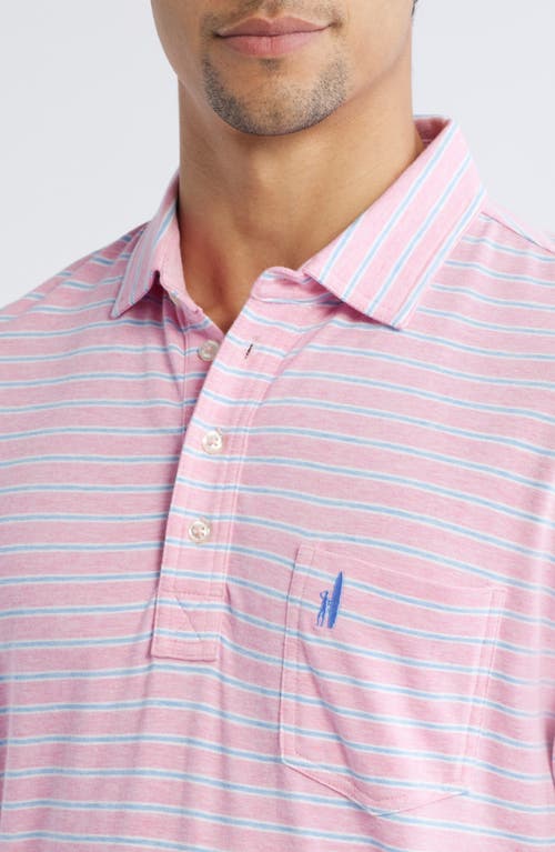 Johnnie-o Michael Stripe Performance Golf Polo In Petal