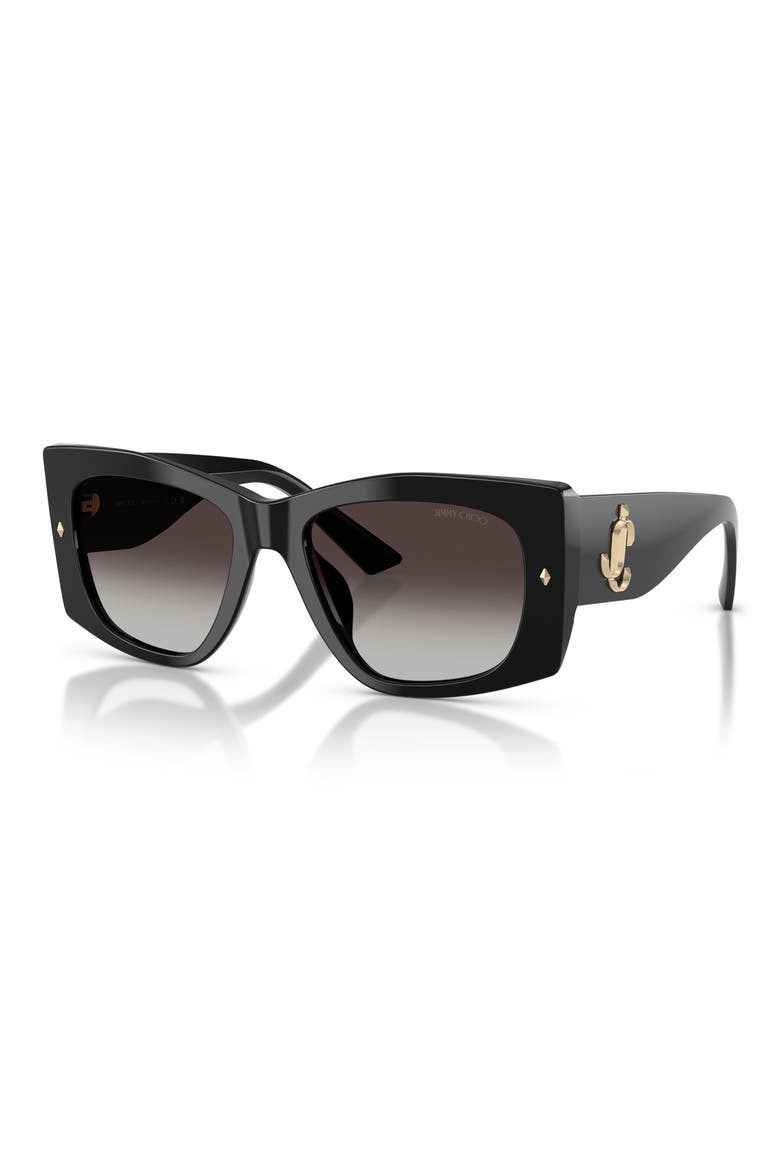54mm Butterfly Sunglasses, Alternate, color, BLACK / GREY GRADIENT