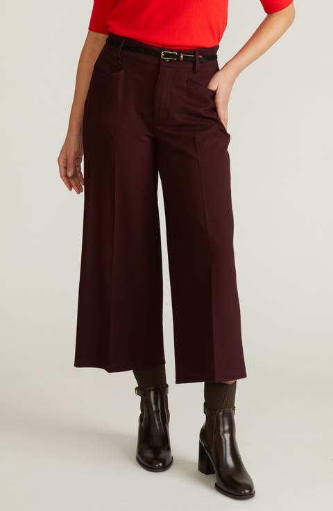 Wide Leg Ponte Crop Pants (Regular & Plus)