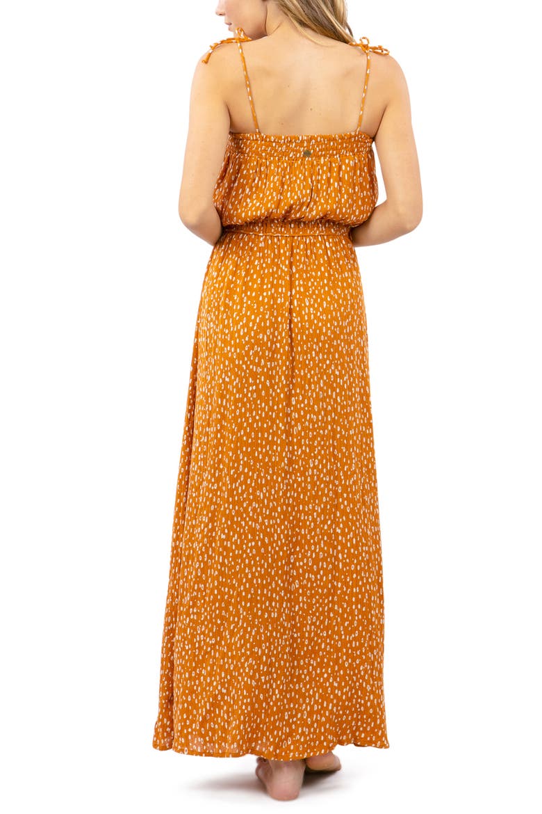 Safari Sun Abstract Dot Crepe Maxi Dress, Alternate, color, HONEY