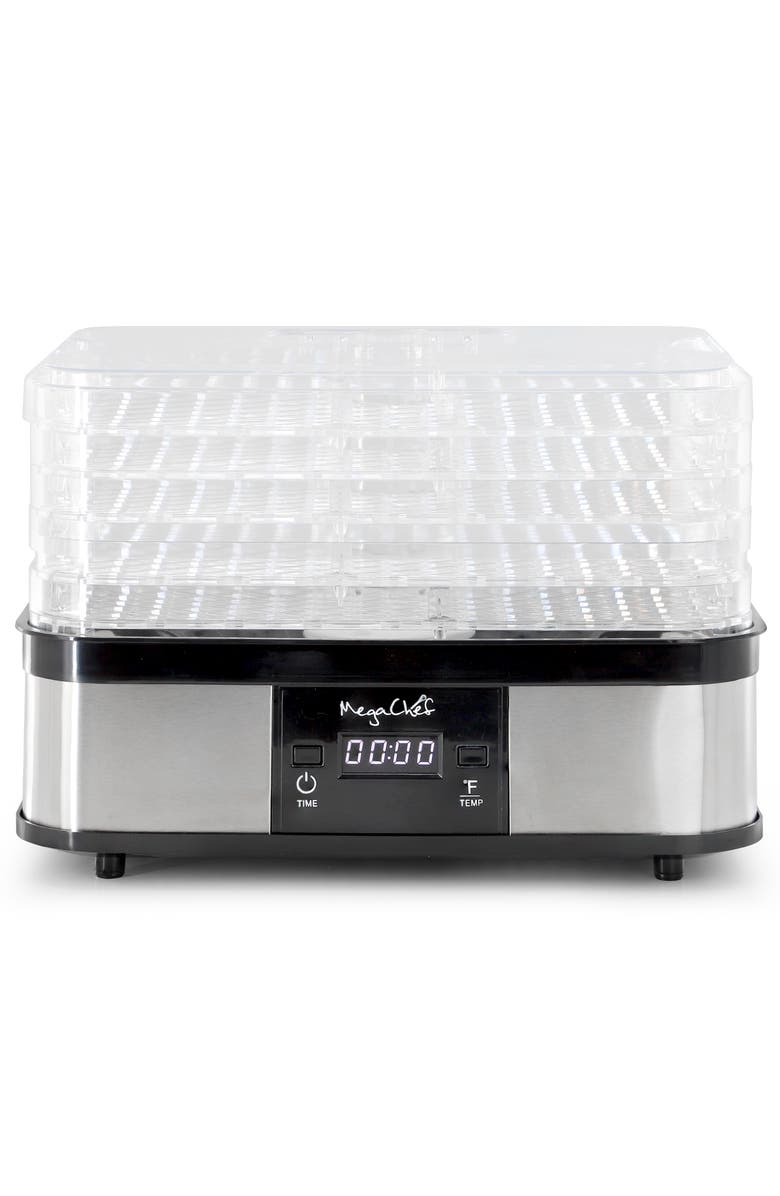 Megachef 5 Tray Food Dehydrator with Timer and Temperature Control, Alternate, color, Grey