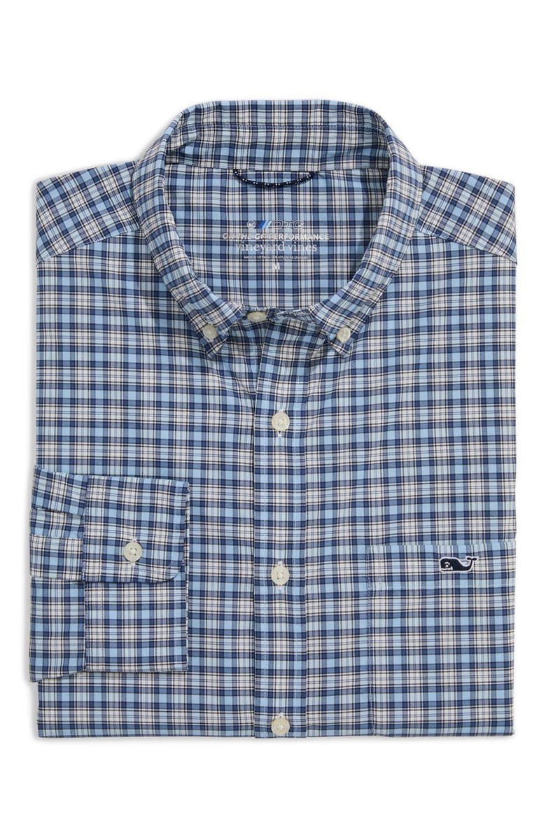 Classic Fit On-the-Go Performance Plaid Button-Down Shirt, Alternate, color, JAKE BLUE PLD