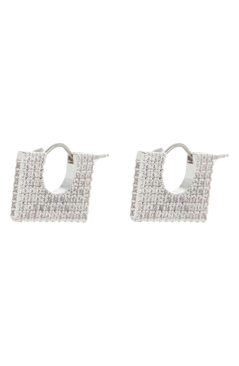 Nordstrom Pavé Square Huggie Hoop Earrings, Main, color,